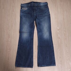 Diesel Jeans Men 32x30(35x31) Blue Zathan Bootcut Denim Distressed Western